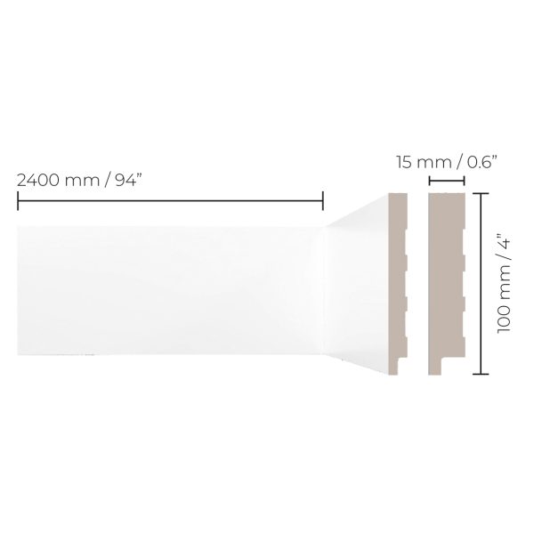 Rodapé Vinilforte Branco Frisado 10 - Imagem 2