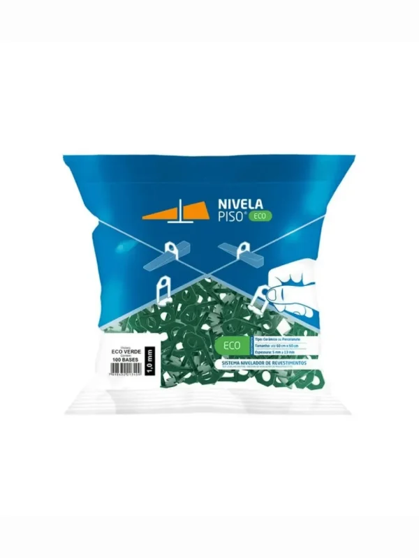 Espaçador Nivela Eco Verde 1,0 MM -Pacote 100 Peças