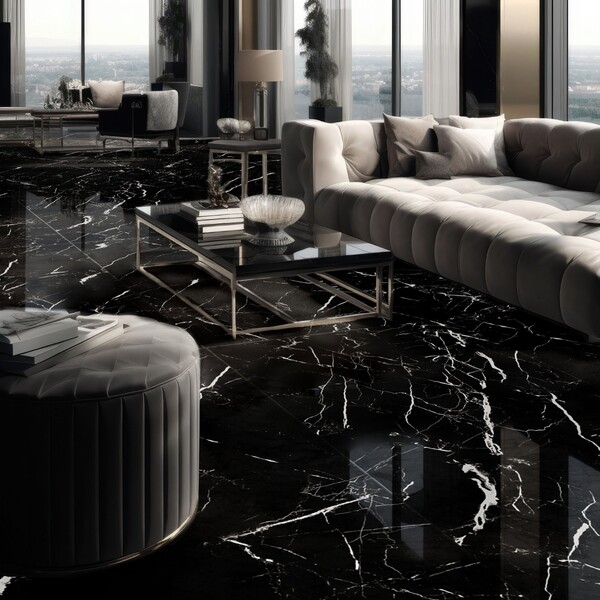 Piso Cerâmico Ceral Maxi Negro 62X120 Pol A Retif - Image 2